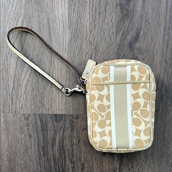 Coach Beige Wristlet - Picture 1 of 9